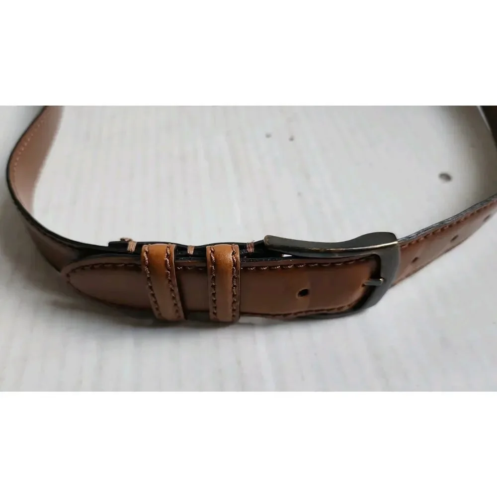 Joseph Abboud Handcrafted In Italy Leather Belt Men’s Sz 36 Cognac Brown
